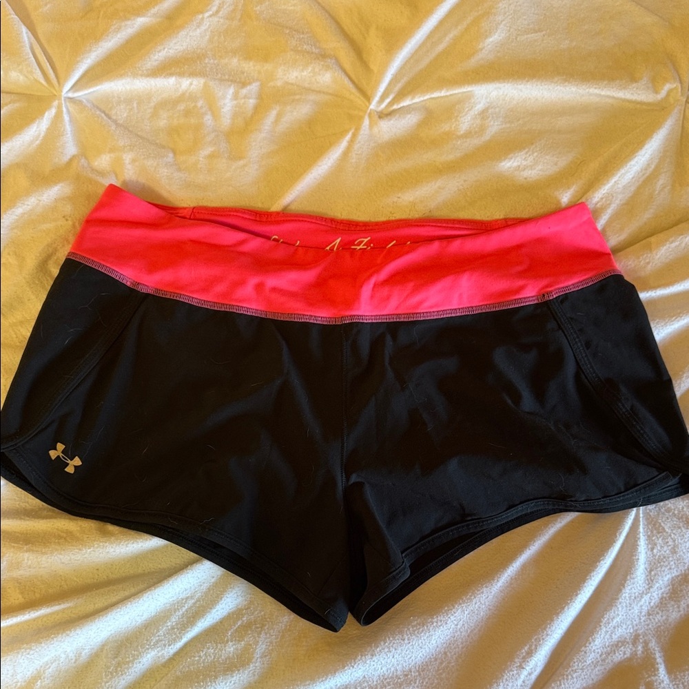 Under Armour Women's Athletic Shorts in Black and Pink